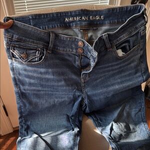American Eagle Outfitters Super low rise jagging Blue Jeans